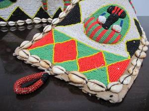 lot 16 image: Large Old Yoruba Beaded Belt or Wall Hanging