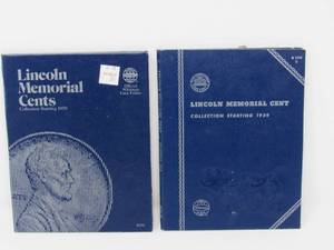 2 Folio bundle LINCOLN MEMORIAL CENTS Collection starting 1959  72 Pennies