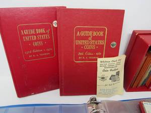 Coin Collectors starter bundle coin folders, supplies 30 LINCOLN CENTS (1975-1986), old Pennies, Nickels, dimes, Quarters