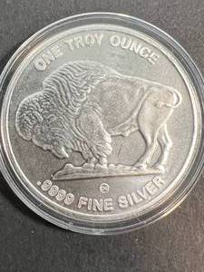 1 TROY OZ .999 FINE SILVER BUFFALO INDIAN ROUND IN AIRTITE