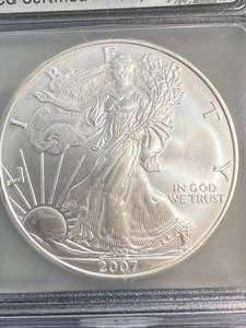 2007 AMERICAN SILVER EAGLE ICG MS70