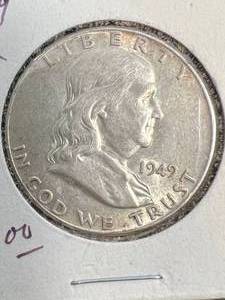 1949 US FRANKLIN HALF DOLLAR AU
