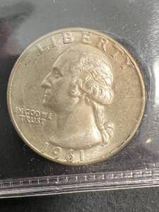 1961 US WASHINGTON QUARTER BU