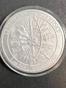 1 TROY OZ .999 FINE SILVER LEGENDARY WARRIORS ROUND IN AIRTITE