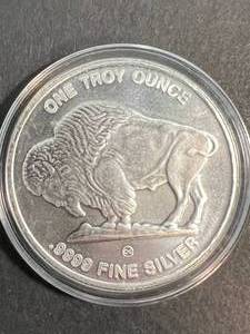1 TROY OZ .999 FINE SILVER BUFFALO INDIAN ROUND IN AIRTITE