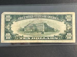 1934-D US GREEN SEAL $10 FEDERAL RESERVE NOTE