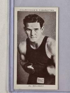 lot 9 image: A.L. Delaney 1938 Churchmans Cigarettes Boxing Personalities No. 11 Vintage Boxing Cards