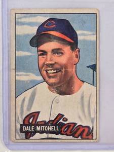 lot 29 image: Dale Mitchell 1951 Bowman Gum No. 5 - Vintage Baseball Cards