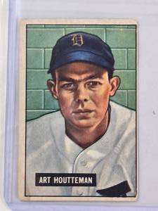 lot 30 image: Art Houtteman 1951 Bowman Gum No. 45 - Vintage Baseball Cards