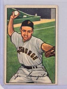 lot 31 image: Joe Garagiola 1952 Bowman Gum No. 27 - Vintage Baseball Card