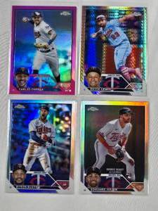 lot 39 image: Carlos Correa Lot of 4 2023 Topps Chrome Refractors
