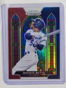 lot 45 image: Mookie Betts 2021 Panini Stained Glass Prizm No. SG-2