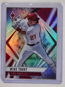lot 46 image: Mike Trout 2021 Panini Chronicles Phoenix Refractor No. 19
