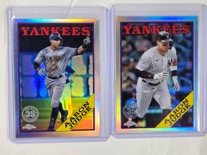 lot 52 image: Lot of 2 Aaron Judge Refractors - 2023 Topps Chrome 88BC-1 & 2023 Topps Chrome 88CU-1