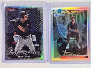 lot 55 image: Lot of 2 Druw Jones Rookie Refractors - 2023 Bowmans Best BM-2 & 2023 Bowman 92RJ-2