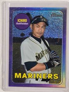 lot 62 image: Ichiro 2018 Topps Heritage Purple Refractor No. THC-716