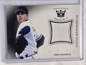 lot 82 image: Greg Maddux Relic 2022 Sportkings Volume 3 No. SM-GM