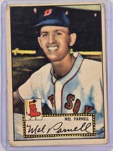 lot 86 image: Mel Parnell 1952 Topps No. 30 - Vintage Baseball Card