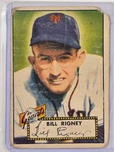 lot 88 image: Bill Rigney 1952 Topps No. 125 - Vintage Baseball Card