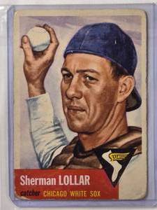 lot 94 image: Sherman Lollar 1953 Topps No. 53 - Vintage Baseball Card