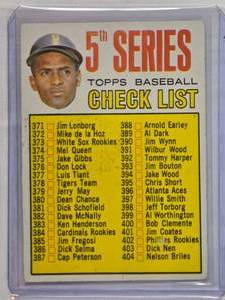 lot 109 image: Roberto Clemente 1967 Topps 5th Series Checklist No. 361 - Vintage Baseball Card