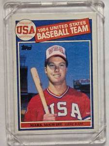lot 111 image: Mark McGwire Rookie 1984 United States Baseball Team No. 401