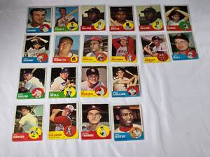 lot 114 image: Lot of 20 Topps 1963 Vintage Baseball Cards
