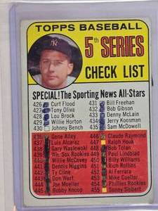 lot 121 image: Mickey Mantle 1969 Topps Checklist No. 412 Vintage Baseball Card