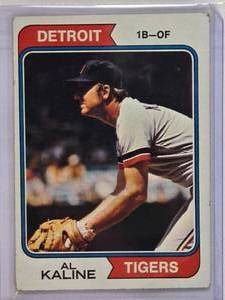 lot 123 image: Al Kaline 1974 Topps No. 215 - Vintage Baseball Card