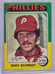 lot 124 image: Mike Schmidt 1975 Topps No. 70 - Vintage Baseball Card