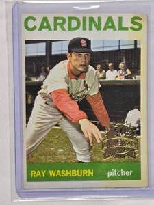 lot 125 image: Ray Washburn 1964 Topps No. 332 50th Anniversary - Vintage Baseball Card