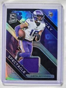 lot 143 image: Justin Jefferson Refractor Relic 2023 Panini Spectra Spectacle No. SS-JJE Numbered 4999