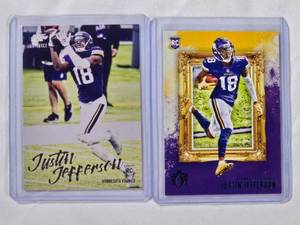 lot 146 image: Lot of 2 Justin Jefferson Rookie Cards - 2020 Panini Chronicles Luminance No. 217 & 2020 Panini Chronicles Gridiron Kings No. GK-13