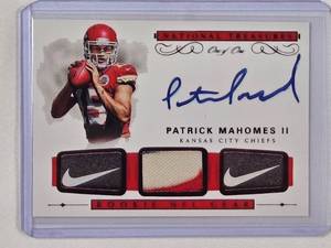 lot 148 image: REPRINT Patrick Mahomes II Panini Rookie National Treasures No. RST-PM REPRINT