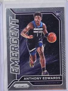 lot 178 image: Anthony Edwards Rookie 2020-21 Panini Prizm Emergent No. 3