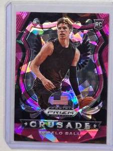 lot 185 image: LaMello Ball Rookie Pink Cracked Ice 2020 Panini Prizm Draft Picks No. 83