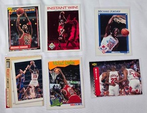 lot 189 image: Lot of 6 Michael Jordan Cards