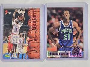 lot 191 image: Lot of 2 Kevin Garnett Rookie Cards - 1995 Classic 5 Sport No. S5, Topps Stadium Club No. 343