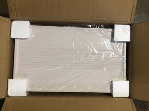 lot 6 image: VECELO Storage Bins with Lid, 3 Pack Stackable Plastic Collapsible Cabinet, Foldable Organizer with Wheel and Double Door White  Customer Returns See Pictures
