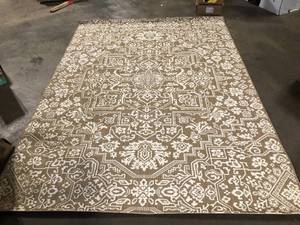 lot 27 image: Hampton Bay Osprey Brown 7 ft. x 9 ft. Floral Medallion IndoorOutdoor Area Rug Customer Returns See Pictures
