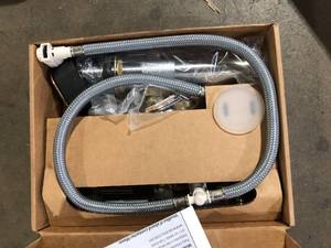 lot 44 image: MOEN Brantford 8 in. Widespread 2-Handle High-Arc Bathroom Faucet Trim Kit in Brushed Nickel (Valve Included) Customer Returns See Pictures