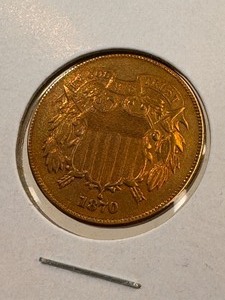 lot 93 image: 1870 2 Cent piece
