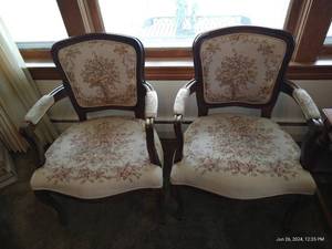 lot 5 image: (2) Beautiful Decorative VintageAntique Chairs
