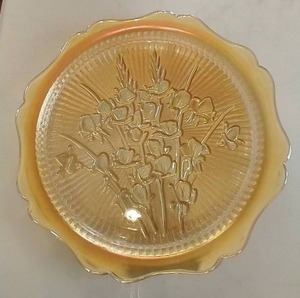 lot 60 image: Beautiful 10 Orange Carnival Glass Platter