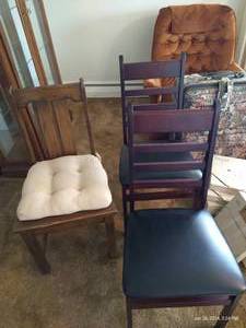 lot 62 image: Three Wood Chairs