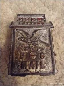 lot 114 image: Vintage Cast Iron Mail Box Bank