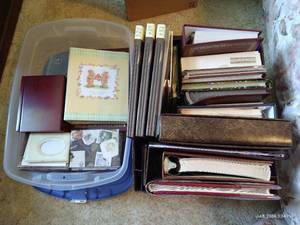 lot 148 image: Two Boxes Photo Albums, Scrapbook Pages, Etc