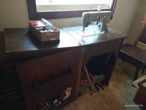 lot 151 image: Pfaff 229 Sewing Machine, Accessories, Cabinet, Etc