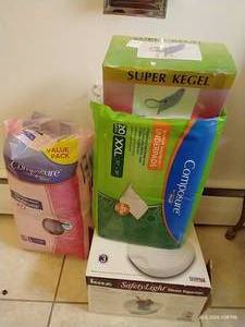 lot 193 image: Depends, Under pads, Steam Vaporizer & Kegel Aid