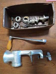 lot 221 image: Universal Meat Grinder w Attachments